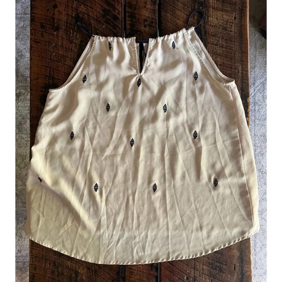 Esley Embroidered Tan Aztec Style Womens Sleeveless Top, Size Large - Picture 10 of 11